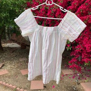 Roxy Flowy Top with Multi Color Stitches, M